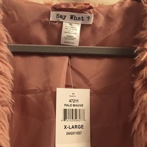 Brand new Blush Pink faux fur vest, size XL